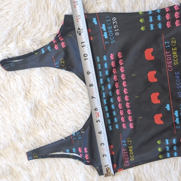Blackmilk Space Invaders Black & Rainbow Bodycon Mini Dress Size Small - Picture 12 of 15